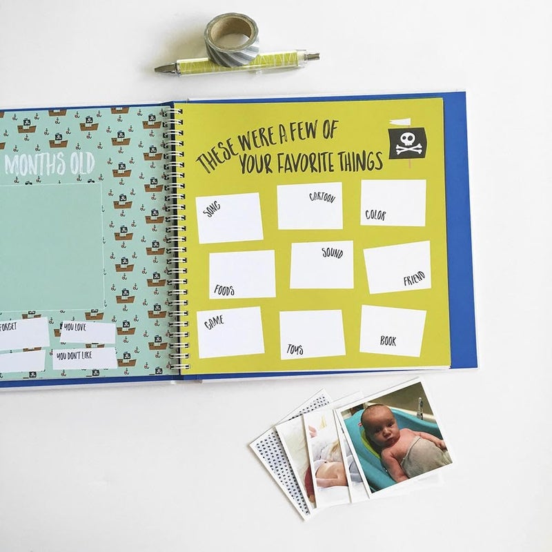 Lucy Darling Baby Memory Book - Little Captain | Nautical-Themed First Year Journal & Photo Album | 5-Year Keepsake for Baby Boy or Girl | Gender-Neutral Milestone Book | Mom Gift - Image 2